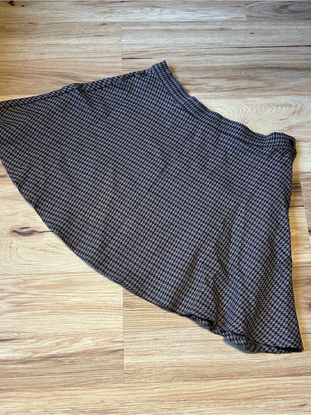 American Apparel Brown Plaid Skater Skirt